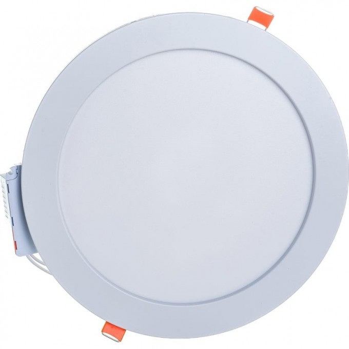 Круглый даунлайт встраиваемый ECOLA LED DOWNLIGHT 1041 с драйвером с подсветкой 16(12+4)W 220V 4200K / 4200K 195x20 DVRV16ELC