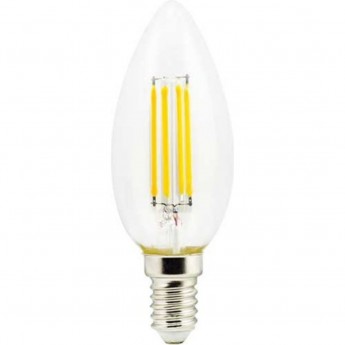 Лампа ECOLA CANDLE LED PREMIUM 7,0W 220V E14 6000K 360° filament прозрачная нитевидная свеча (Ra 80, 100 Lm/W, КП=0) 96х37