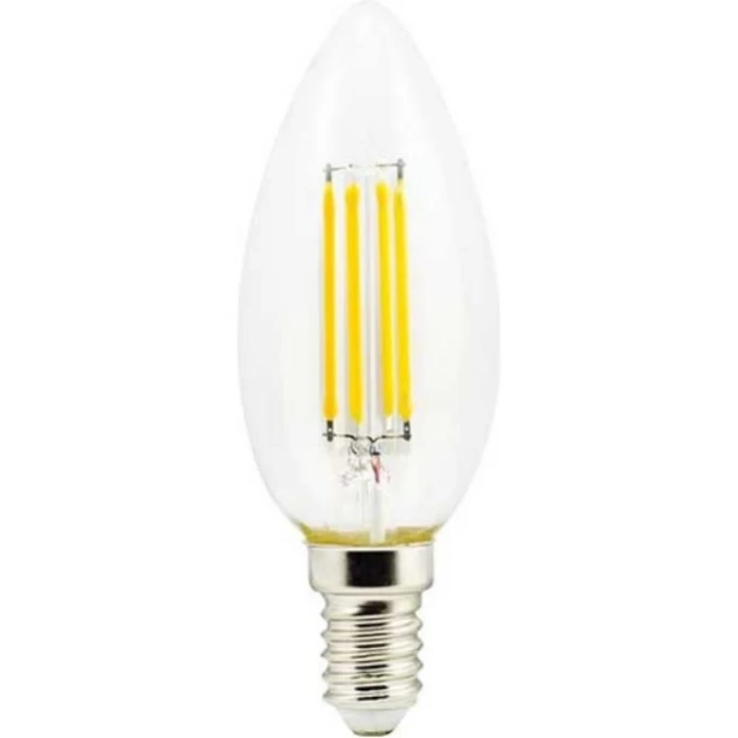 Лампа ECOLA CANDLE LED PREMIUM 7,0W 220V E14 6000K 360° filament прозрачная нитевидная свеча (Ra 80, 100 Lm/W, КП=0) 96х37 N4QD70ELC Лампа ECOLA CANDLE LED PREMIUM 7,0W 220V E14 6000K 360° filament прозрачная нитевидная свеча (Ra 80, 100 Lm/W, КП=0) 96х37 N4QD70ELC