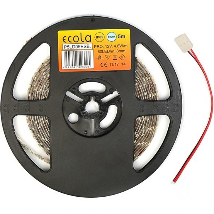 Однотонная светодиодная лента ECOLA LED STRIP STD на катушке 5м S2LG07ESB