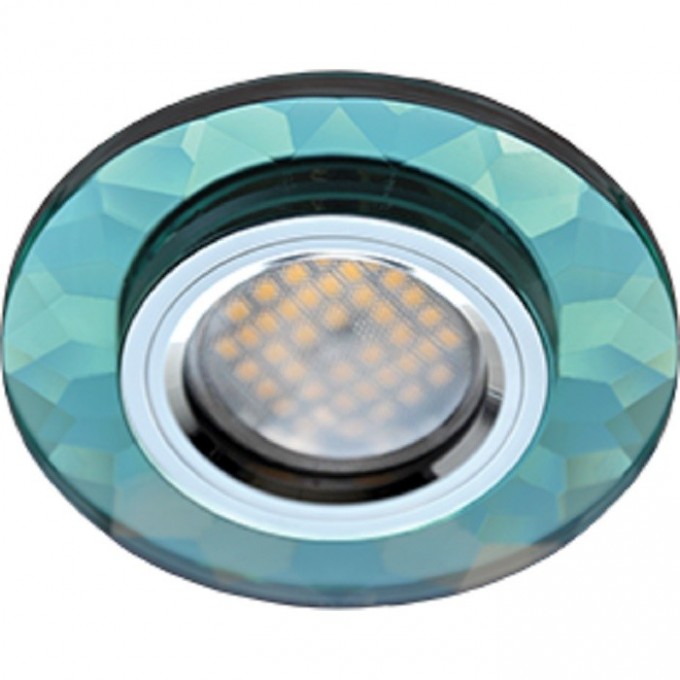 Светильник ECOLA MR16 DL1654 GU5.3 Glass Стекло Круг граненый Изумруд / Хром 25x90 (кd74) FR1654EFF