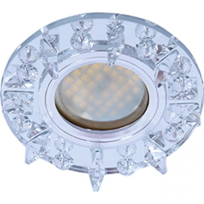 Светильник ECOLA MR16 DL1661 GU5.3 Glass Стекло Круг с квадратными прозрачными стразами 42x95 FK16RNECB Светильник ECOLA MR16 DL1661 GU5.3 Glass Стекло Круг с квадратными прозрачными стразами 42x95 FK16RNECB