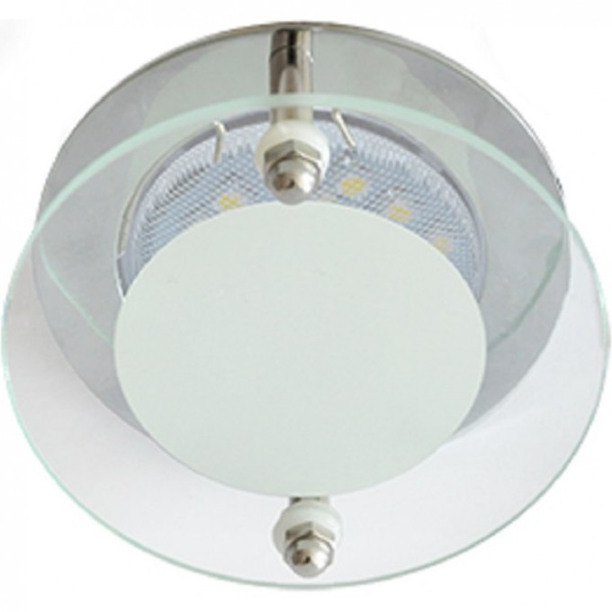 Светильник ECOLA MR16 DL201 GU5.3 Glass Круг со стеклом Прозрачный и Матовый / Хром 45x80 FC16ACECB