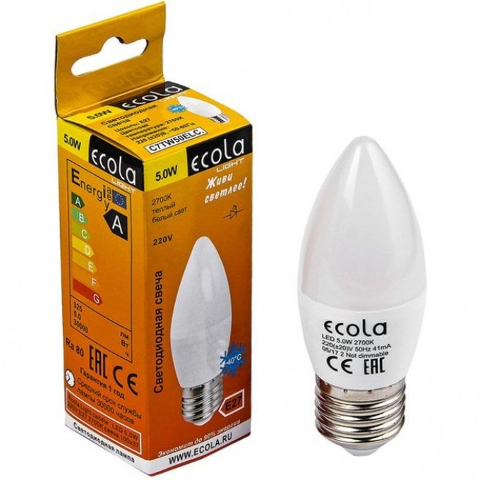 Светодиодная лампа ECOLA LIGHT CANDLE LED C7TW60ELC