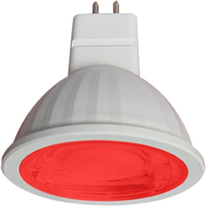 Светодиодная лампа ECOLA MR16 LED color 9,0W 220V GU5.3 Red Красный (насыщенный цвет) прозрачная 47x50 M2CR90ELT