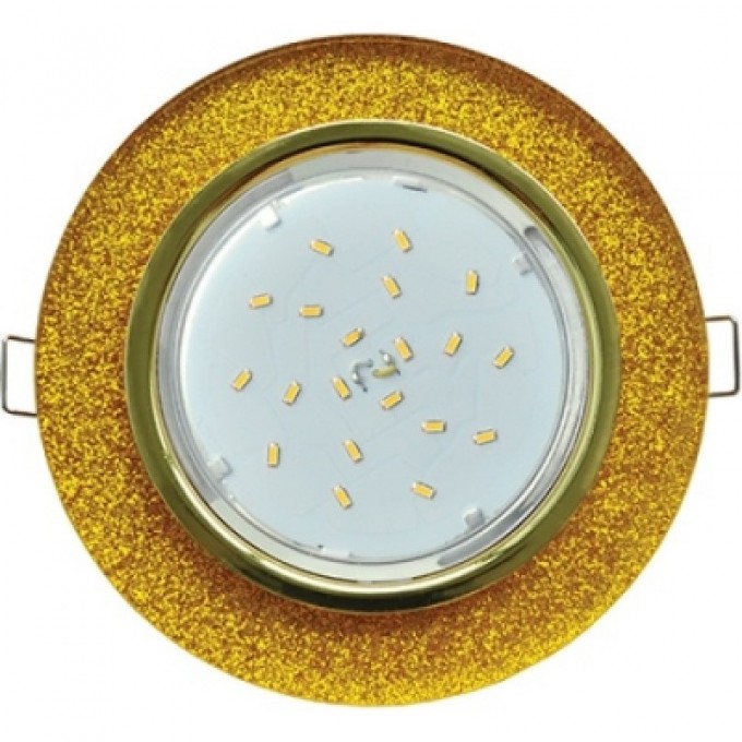 Встраиваемый светильник ECOLA GX53 H4 5313 GLASS золото - золотой блеск 38x126 (к+) FQ53RCECH