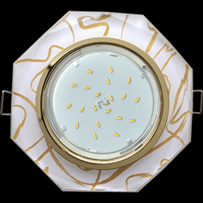 Встраиваемый светильник ECOLA GX53 H4 GLASS золото, прозрачный FG538AECH