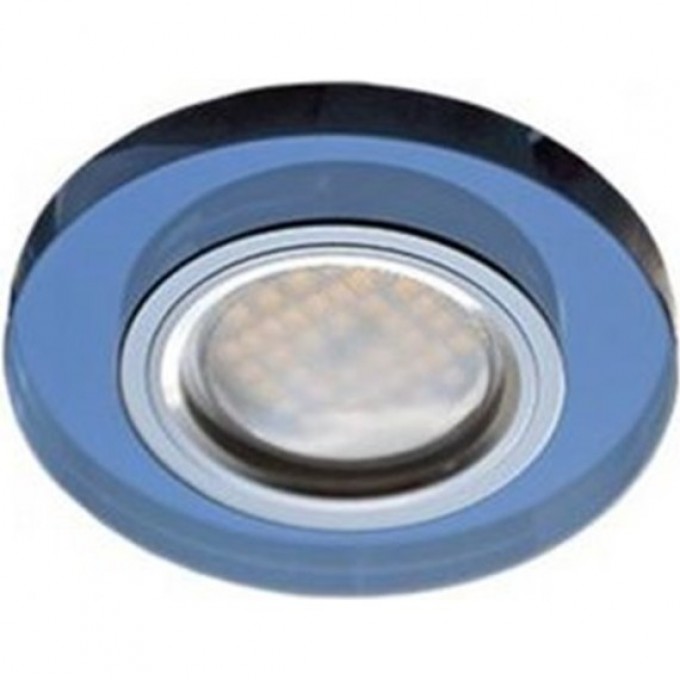 Встраиваемый светильник ECOLA MR16 DL1650 GLASS голубойг, хром FL1650EFF