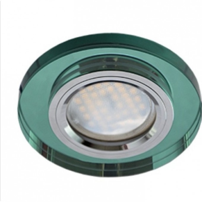 Встраиваемый светильник ECOLA MR16 DL1650 GLASS изумруд, хром FR1650EFF