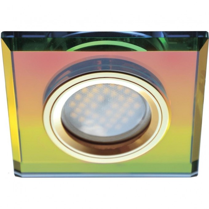 Встраиваемый светильник ECOLA MR16 DL1651 GLASS мультиколор, золото FM1651EFF