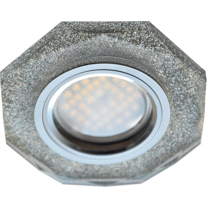 Встраиваемый светильник ECOLA MR16 DL1652 GLASS серебряный блеск, хром FS1652EFF
