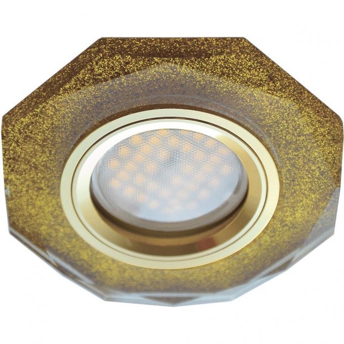 Встраиваемый светильник ECOLA MR16 DL1652 GLASS золотой блеск, золото FP1652EFF