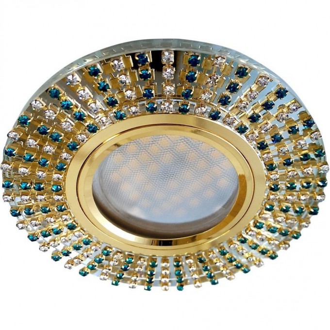 Встраиваемый светильник ECOLA MR16 DL1662 GLASS золото, хром FB16RGECB