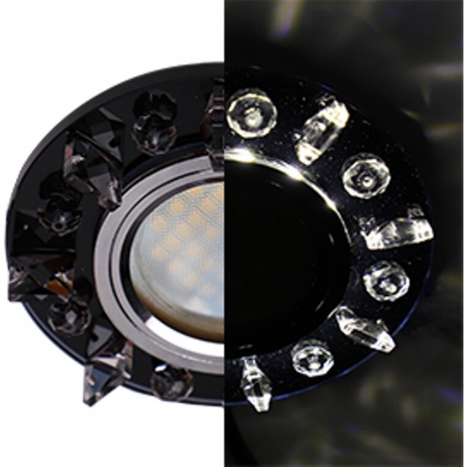 Встраиваемый светильник ECOLA MR16 LD1661 черный, хром SX16RNEFB
